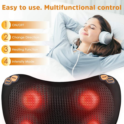 36W coussin de massage chauffé 4 mode coussin de massage vibrant couvert en cuir PU