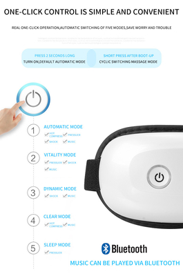 2 heures de temps d'utilisation Massageur oculaire avec fonction Bluetooth et 3 modes de massage