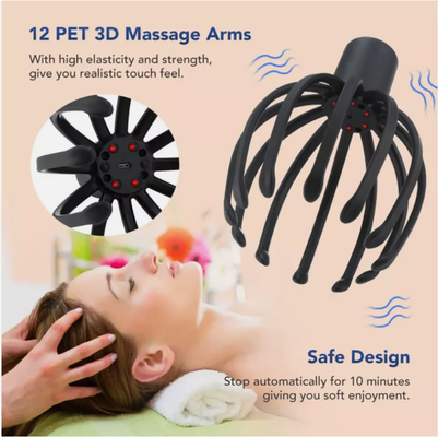 Massageur de cuir chevelu à griffe de pieuvre électrique pour soulager le stress et augmenter la circulation sanguine Contenu du paquet 1 Massageur de tête