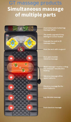 10 têtes de vibration matelas de massage se détendre avec un oreiller amovible